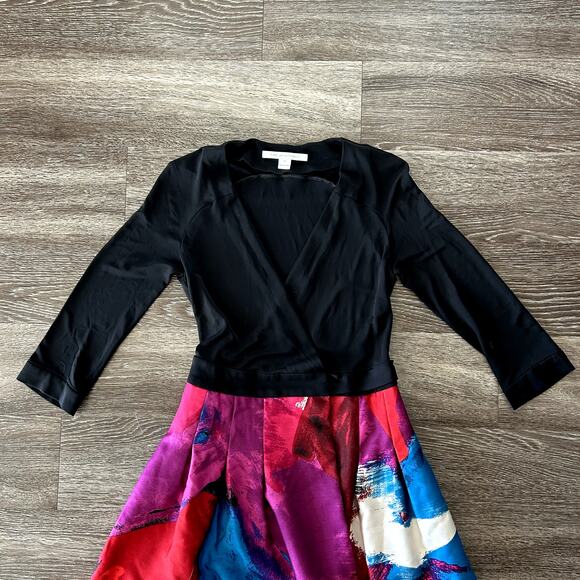 EUC Diane‎ von Furstenberg Jewel Wrap Dress Silk & Wool Multicolor Skirt Sz 8 - Picture 15 of 16